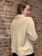 Soft Waffle Knit Half-Zip Sweatshirt-Long Sleeves-Doe and Rae-The Funky Zebra Ames, Women's Fashion Boutique in Ames, Iowa