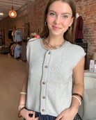 Cheri Sleeveless Knit Cardigan-Sweaters-Blu Pepper-The Funky Zebra Ames, Women's Fashion Boutique in Ames, Iowa