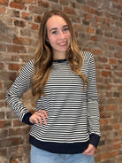 Louisa Striped Pullover-Long Sleeves-Staccato-The Funky Zebra Ames, Women's Fashion Boutique in Ames, Iowa