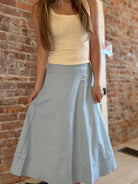 Spring Sky Midi Skirt-Pants-Glam-The Funky Zebra Ames, Women's Fashion Boutique in Ames, Iowa