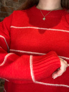 Gracelyn Striped Sweater-apparel-Blu Pepper-The Funky Zebra Ames, Women's Fashion Boutique in Ames, Iowa