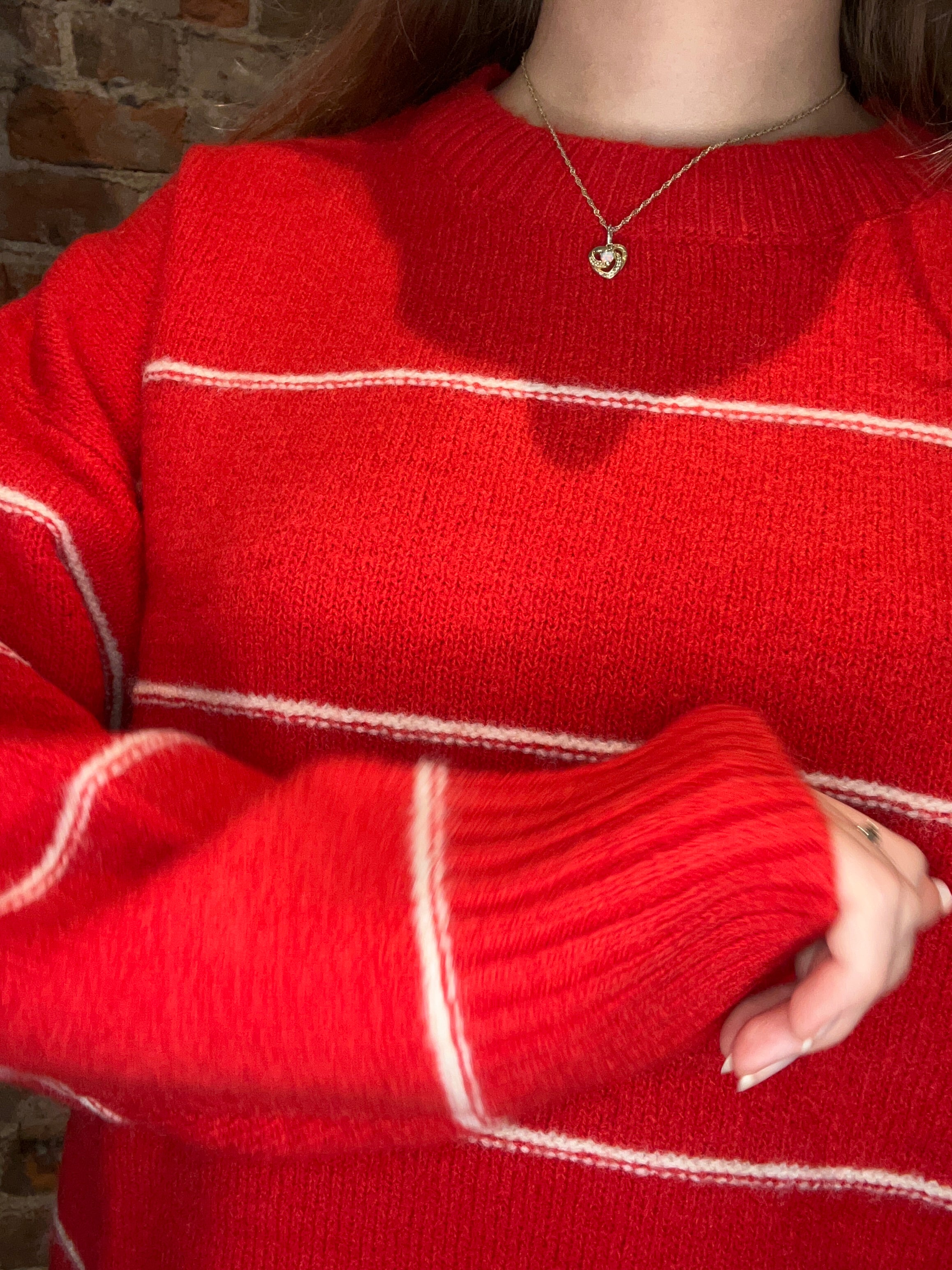 Gracelyn Striped Sweater-apparel-Blu Pepper-The Funky Zebra Ames, Women's Fashion Boutique in Ames, Iowa