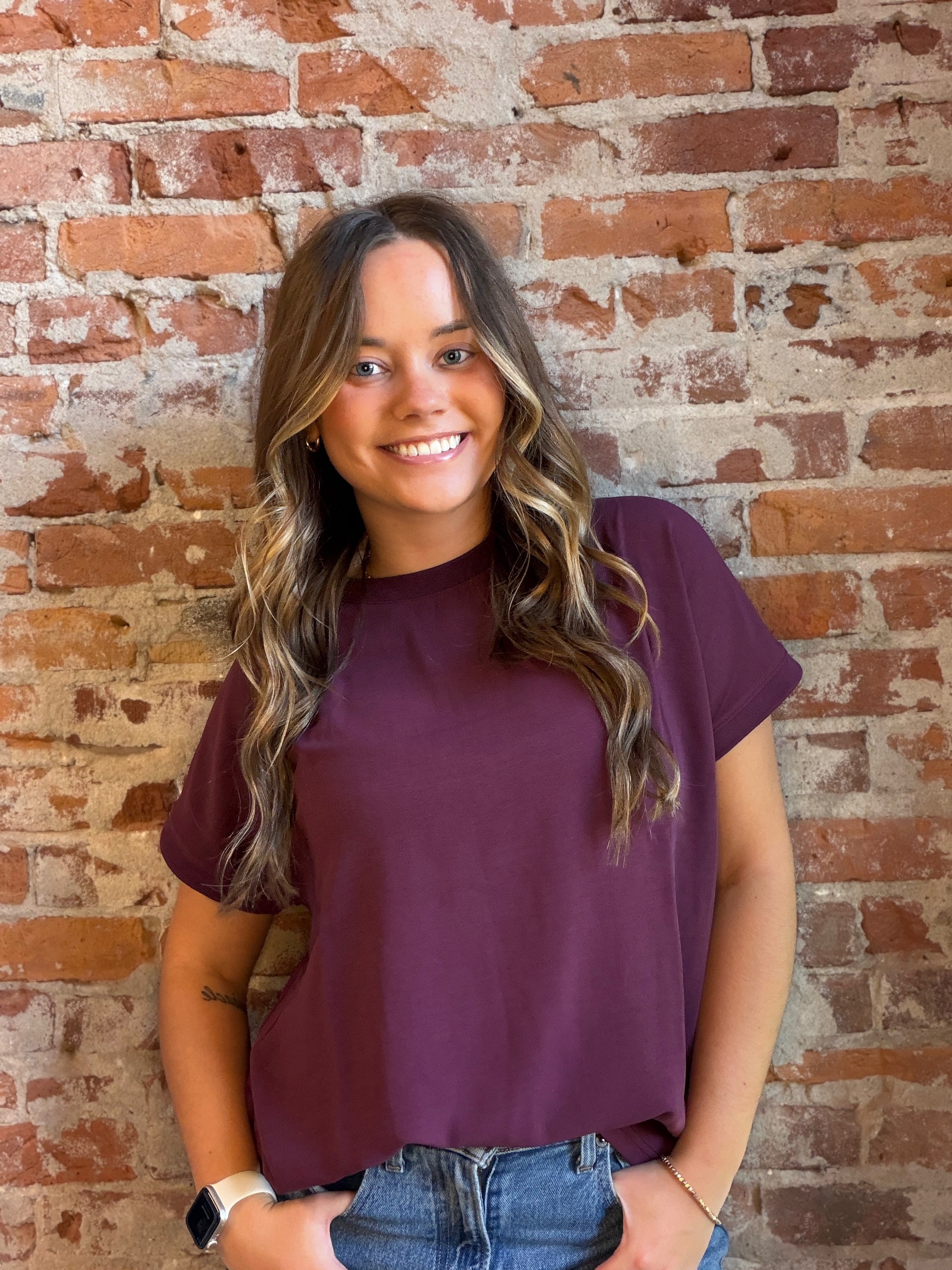 KamJam Elastic Hem Tee-top-be young-The Funky Zebra Ames, Women's Fashion Boutique in Ames, Iowa