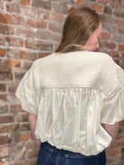 Ruthie Bubble Sleeve Blouse-apparel-in february-The Funky Zebra Ames, Women's Fashion Boutique in Ames, Iowa