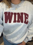 Wine Sweatshirt-Long Sleeves-Panache Apparel Co.-The Funky Zebra Ames, Women's Fashion Boutique in Ames, Iowa