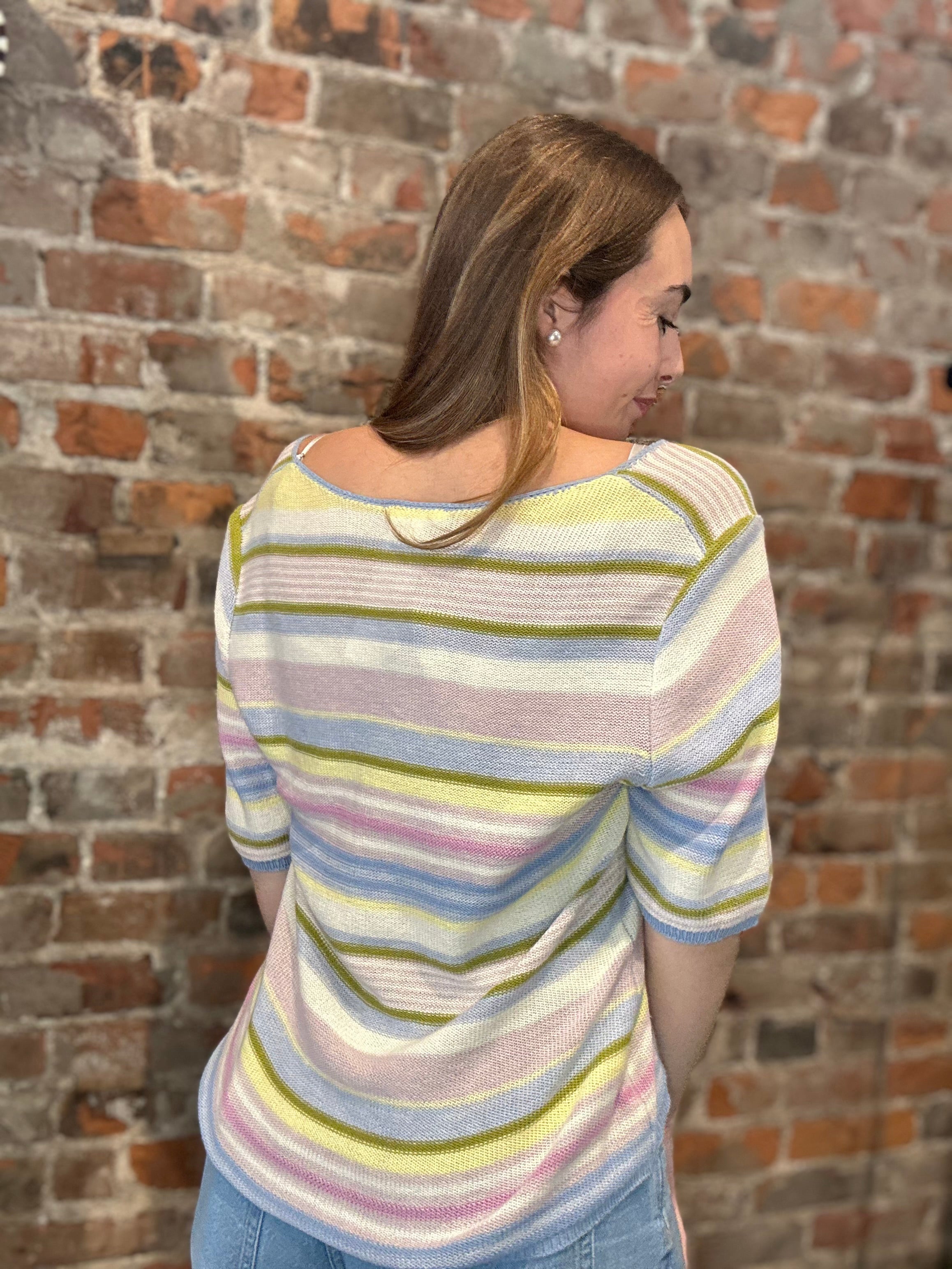 MVB Blue/Lav Striped Top-Nellie & Dani Style House-The Funky Zebra Ames, Women's Fashion Boutique in Ames, Iowa