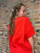Bridget Crewneck Sweater-Short Sleeves-She & Sky-The Funky Zebra Ames, Women's Fashion Boutique in Ames, Iowa