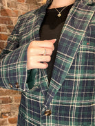 Becca Plaid Blazer-apparel-She & Sky-The Funky Zebra Ames, Women's Fashion Boutique in Ames, Iowa
