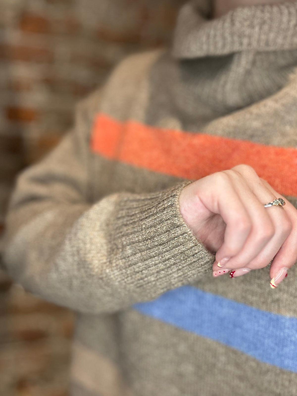Mandi Mocha Colorblock Turtleneck Pullover-Long Sleeves-Cozy Co-The Funky Zebra Ames, Women's Fashion Boutique in Ames, Iowa
