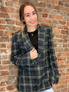 Becca Plaid Blazer-apparel-She & Sky-The Funky Zebra Ames, Women's Fashion Boutique in Ames, Iowa