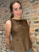 Harmony Suede Top-Tank Tops-She & Sky-The Funky Zebra Ames, Women's Fashion Boutique in Ames, Iowa