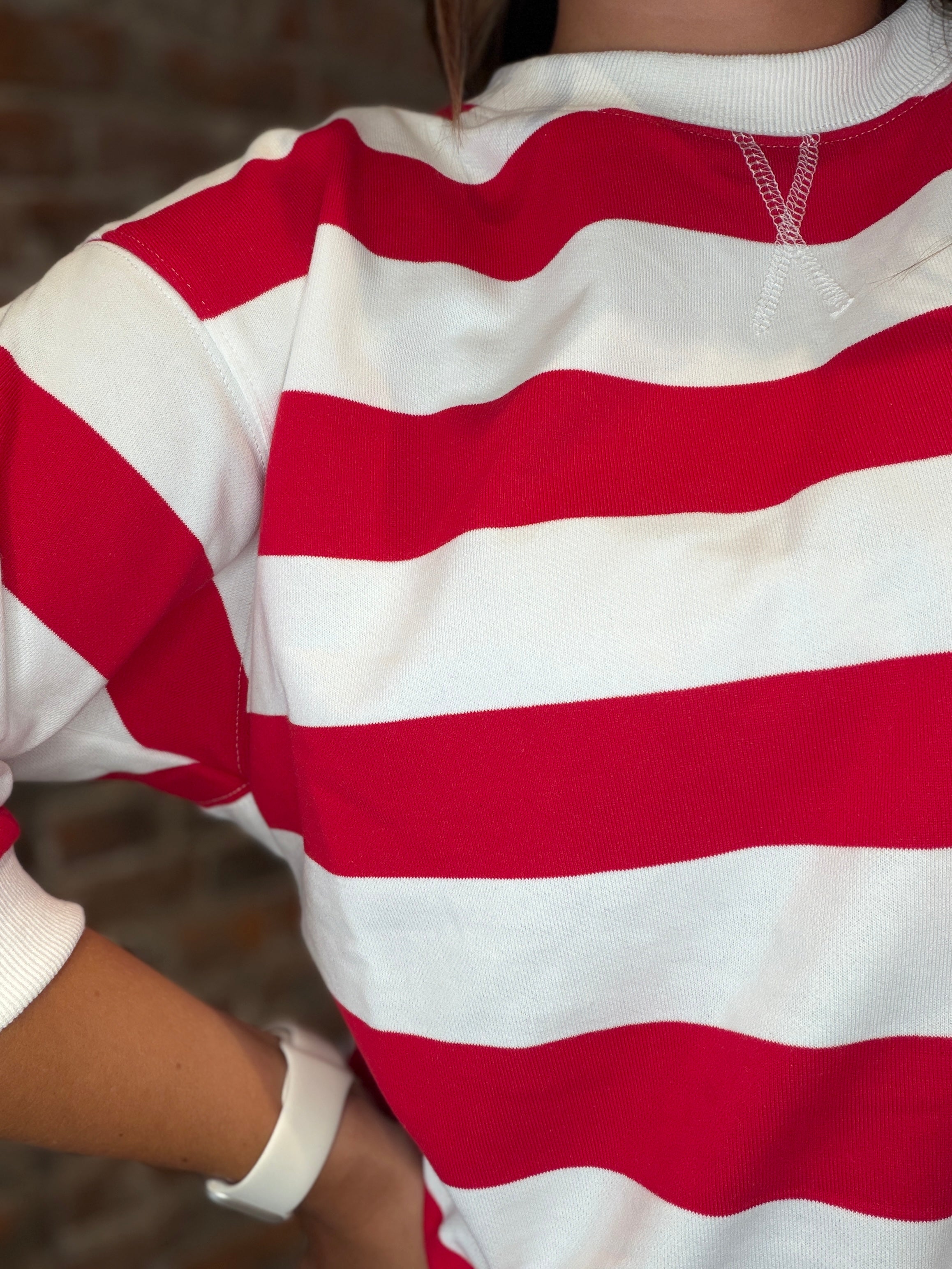 Roxie Stripe Pullover-Sweaters-Jodifl-The Funky Zebra Ames, Women's Fashion Boutique in Ames, Iowa