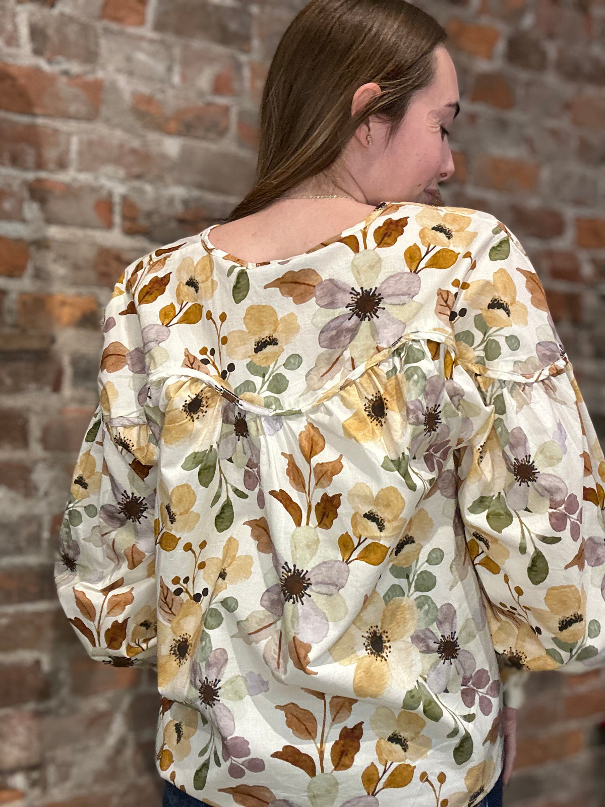 Frances Fall Floral Blouse-apparel-Hayden-The Funky Zebra Ames, Women's Fashion Boutique in Ames, Iowa