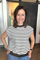 Sarah Stripe Top-Short Sleeves-The Funky Zebra Ames-The Funky Zebra Ames, Women's Fashion Boutique in Ames, Iowa