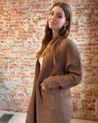 Mila Brown Knit Cardigan-Cardigans-Panache Accessories-The Funky Zebra Ames, Women's Fashion Boutique in Ames, Iowa