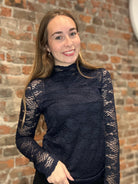 Midnight lace Long Sleeve-Long Sleeves-Molly Bracken-The Funky Zebra Ames, Women's Fashion Boutique in Ames, Iowa