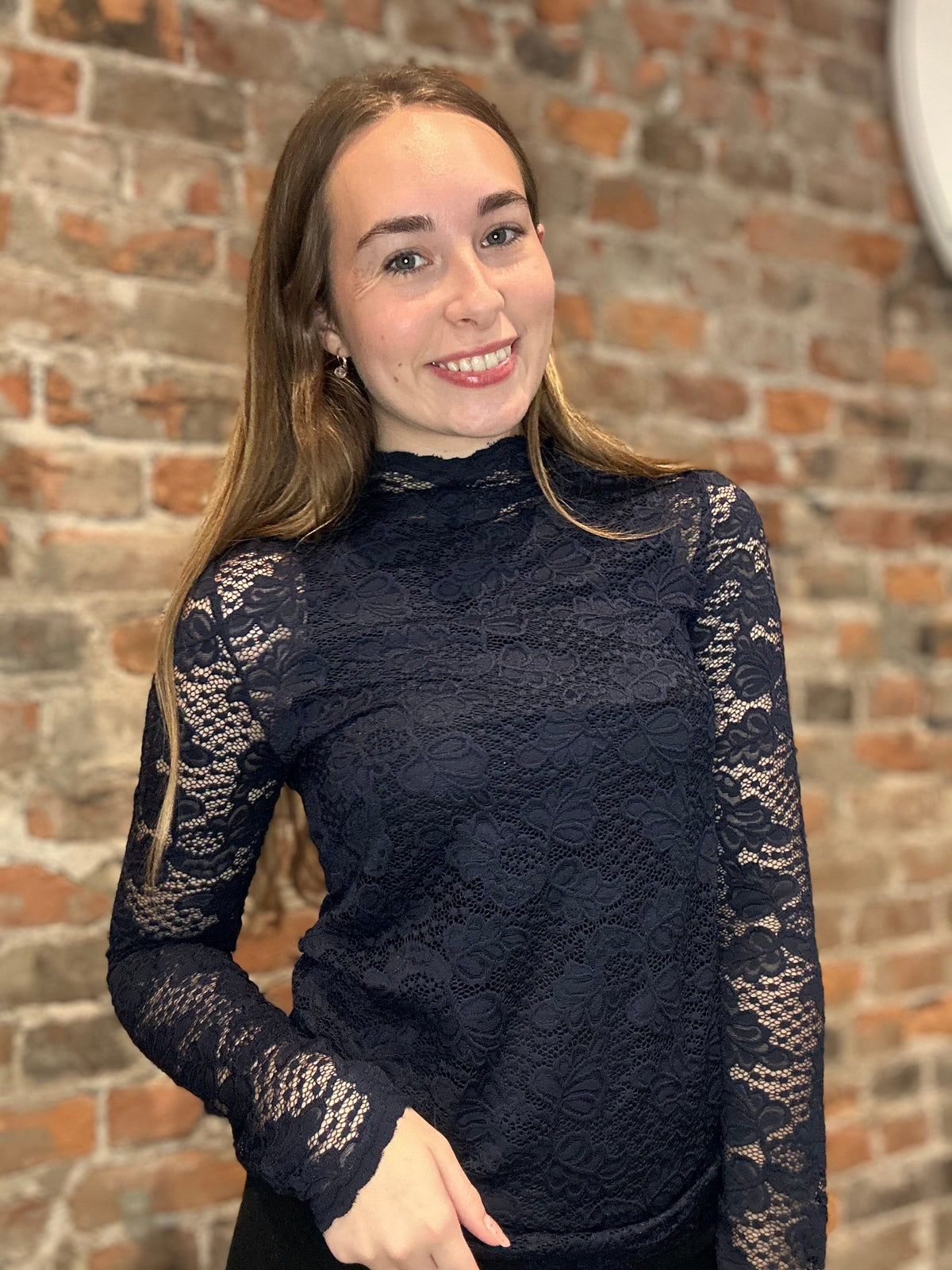 Midnight lace Long Sleeve-Long Sleeves-Molly Bracken-The Funky Zebra Ames, Women's Fashion Boutique in Ames, Iowa