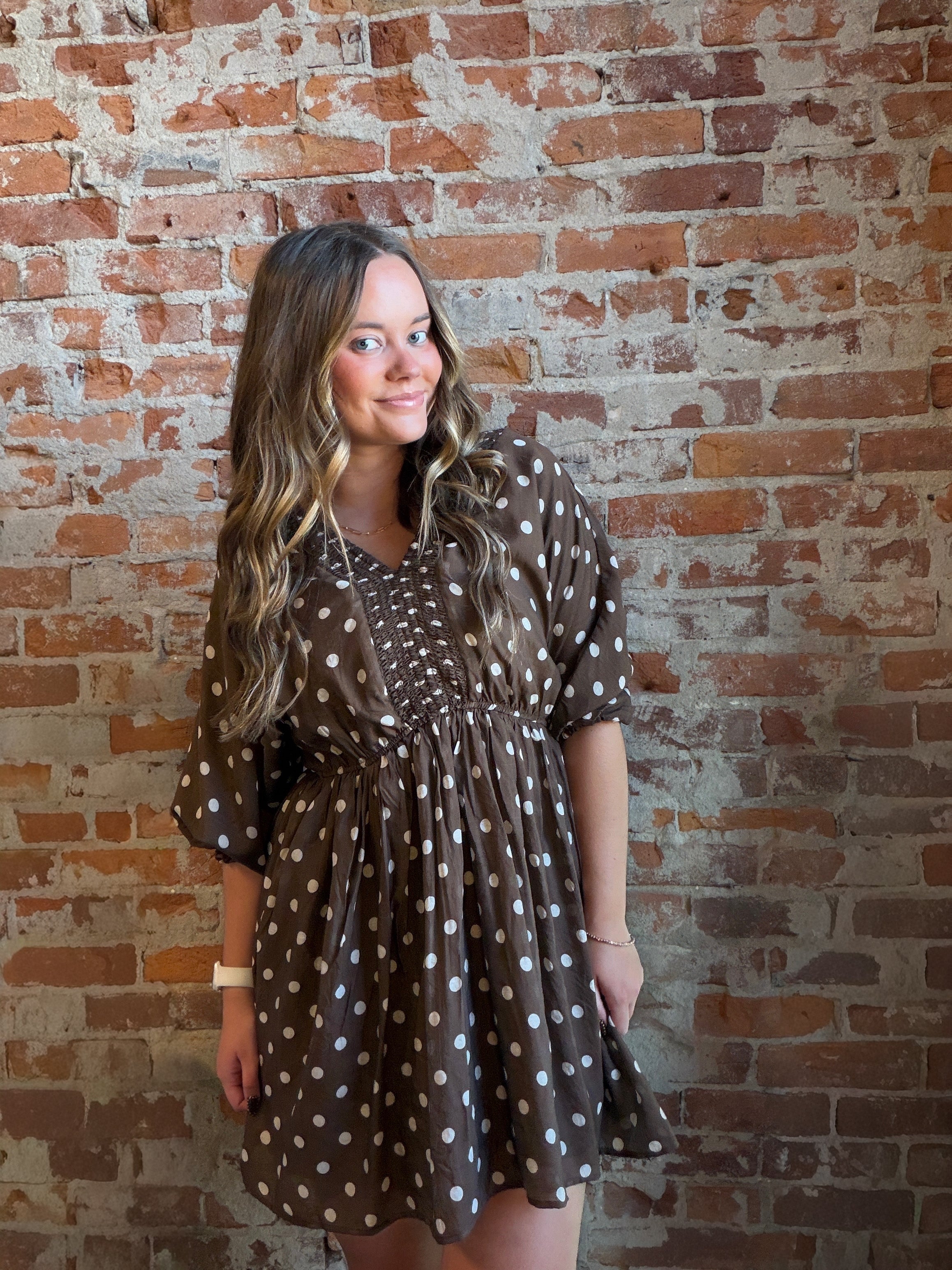 Lorna Polka Dot Dress-apparel-Hayden-The Funky Zebra Ames, Women's Fashion Boutique in Ames, Iowa