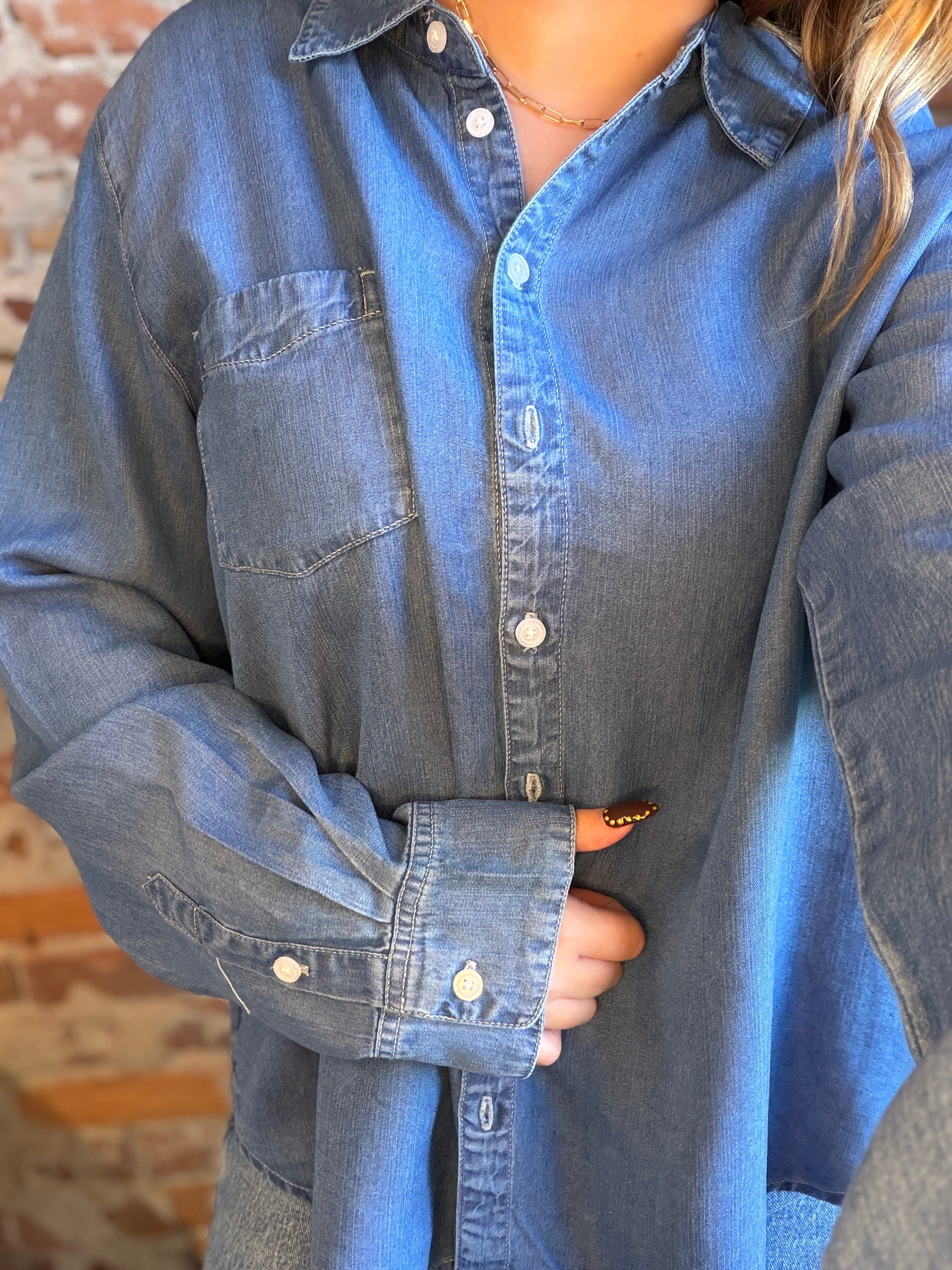 Bobby Denim Shirt-apparel-heimish-The Funky Zebra Ames, Women's Fashion Boutique in Ames, Iowa