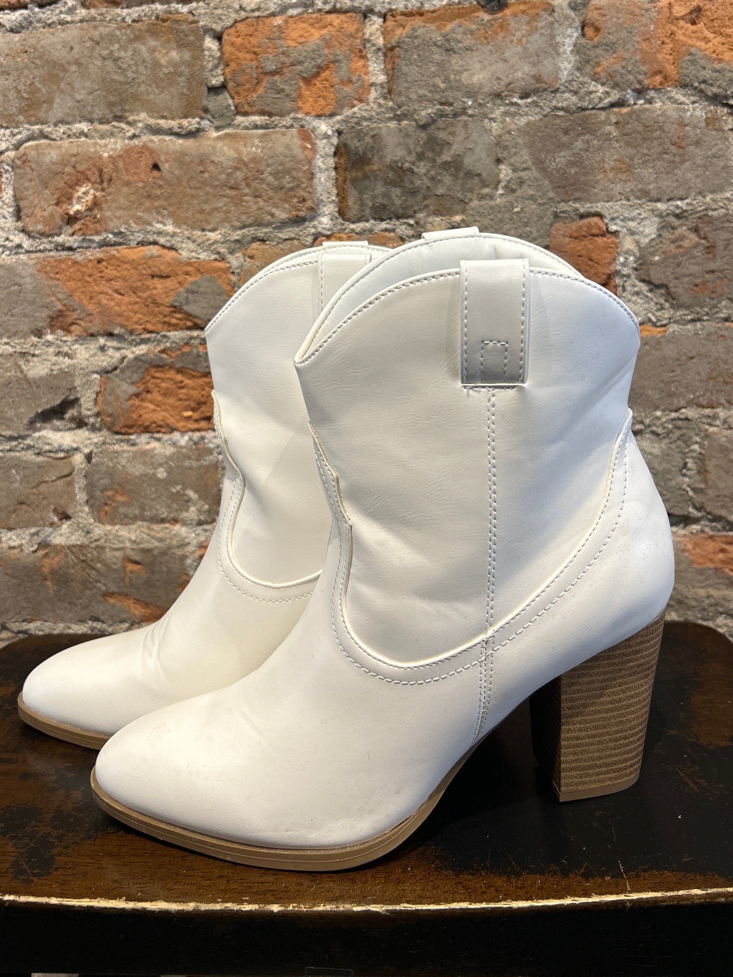 MVB White Cowboy Boots-Nellie & Dani Style House-The Funky Zebra Ames, Women's Fashion Boutique in Ames, Iowa