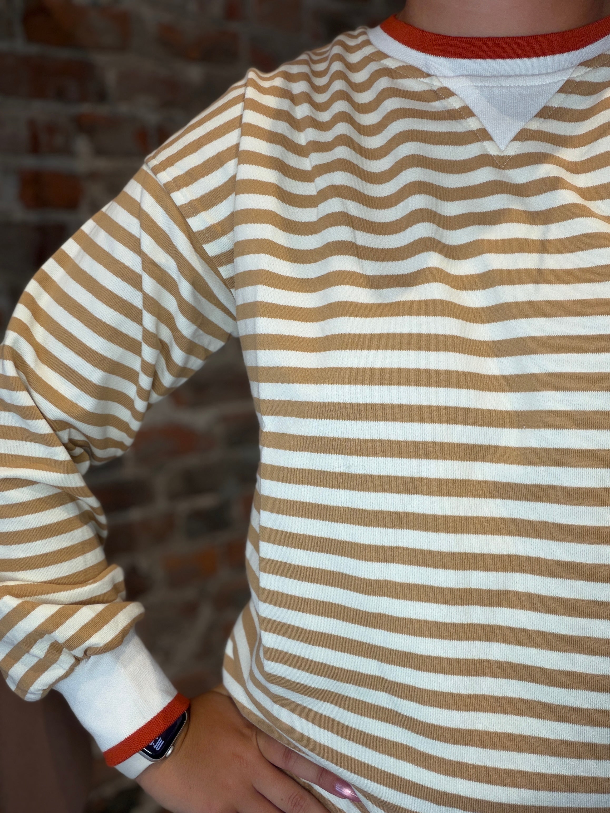 Suzy Striped Sweatshirt-Long Sleeves-Staccato-The Funky Zebra Ames, Women's Fashion Boutique in Ames, Iowa