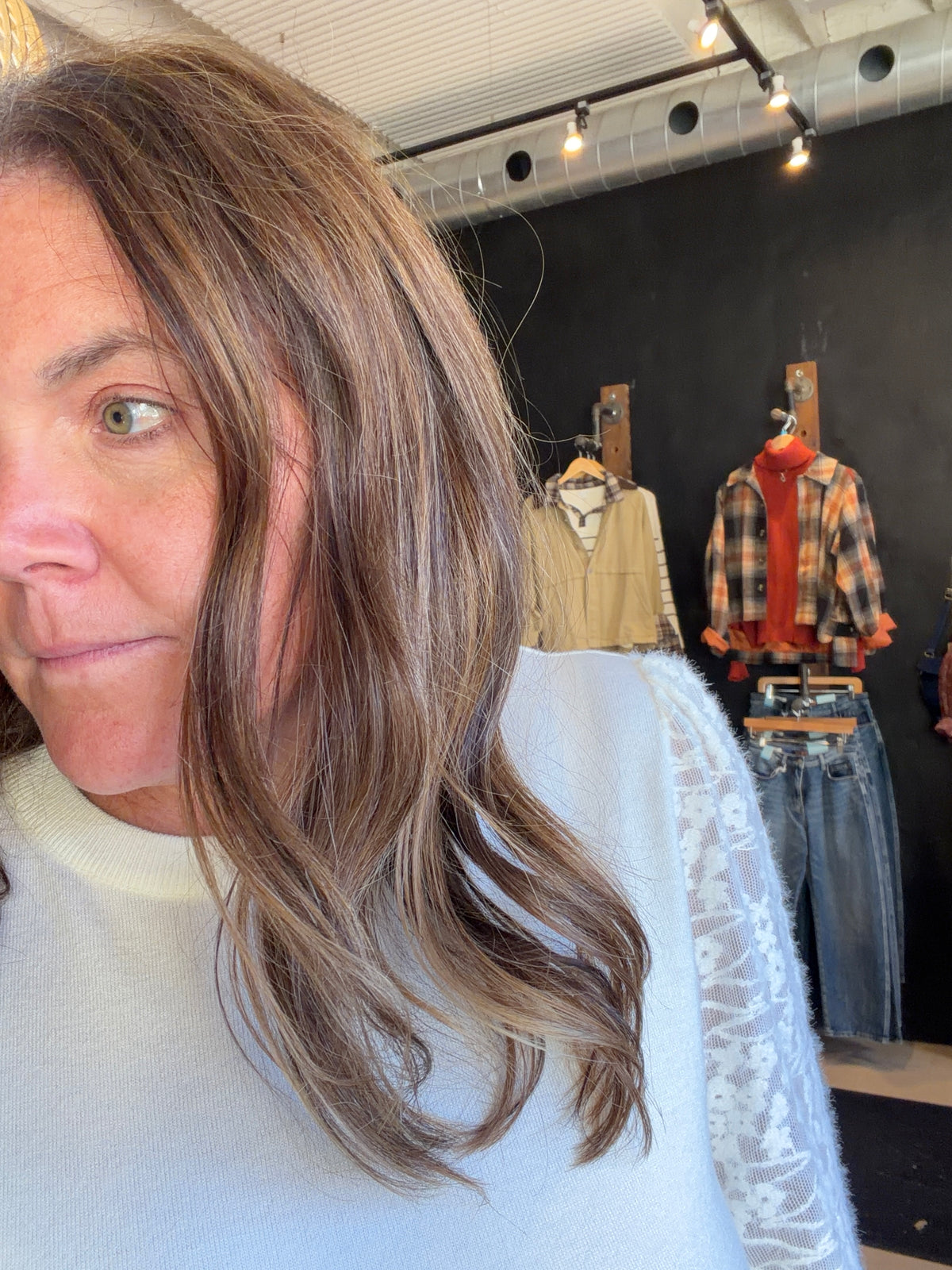 Lacey Off-white Sweater-Long Sleeves-Molly Bracken-The Funky Zebra Ames, Women's Fashion Boutique in Ames, Iowa