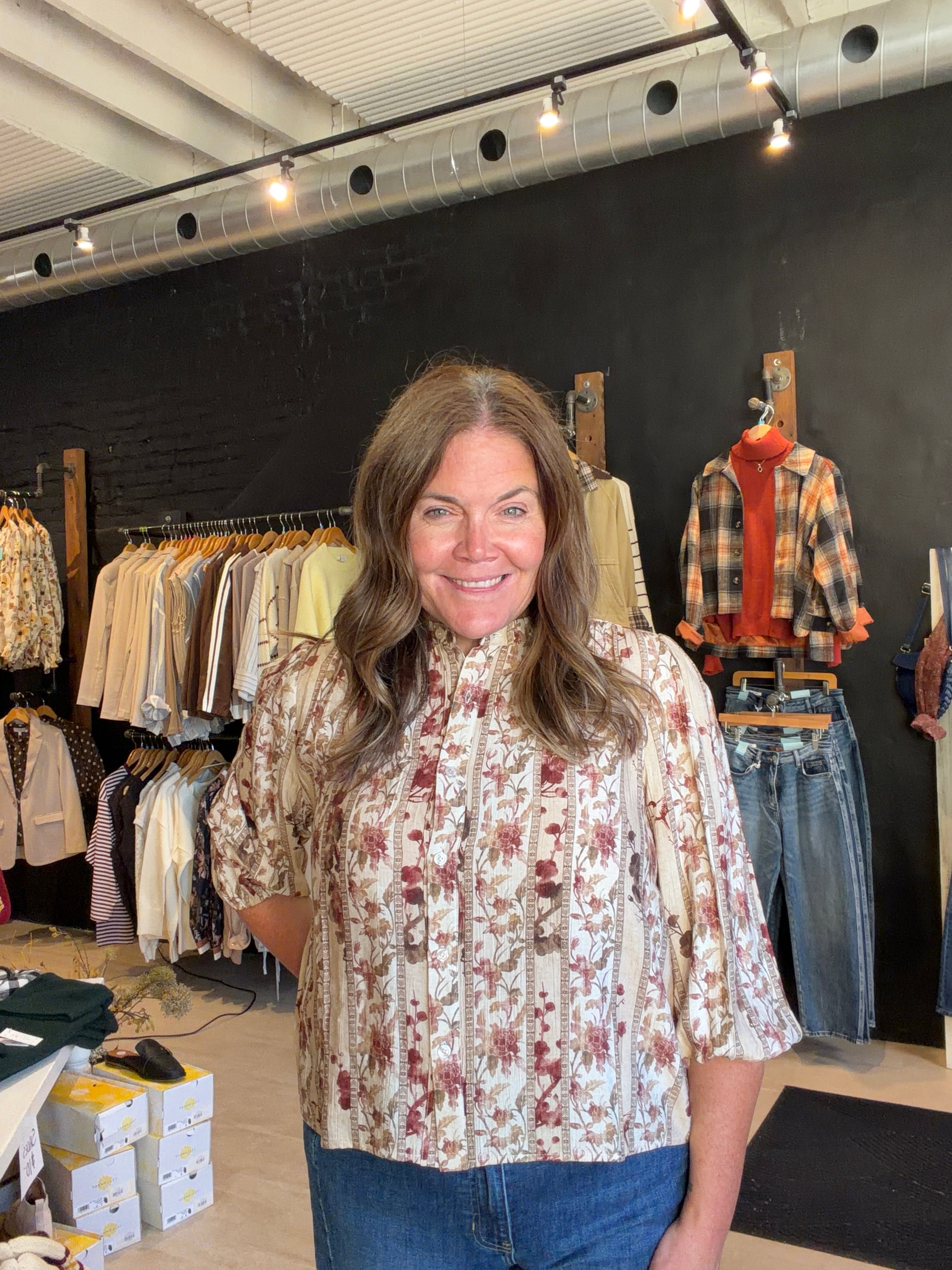 Halle Brown Mixed Top-Hayden-The Funky Zebra Ames, Women's Fashion Boutique in Ames, Iowa