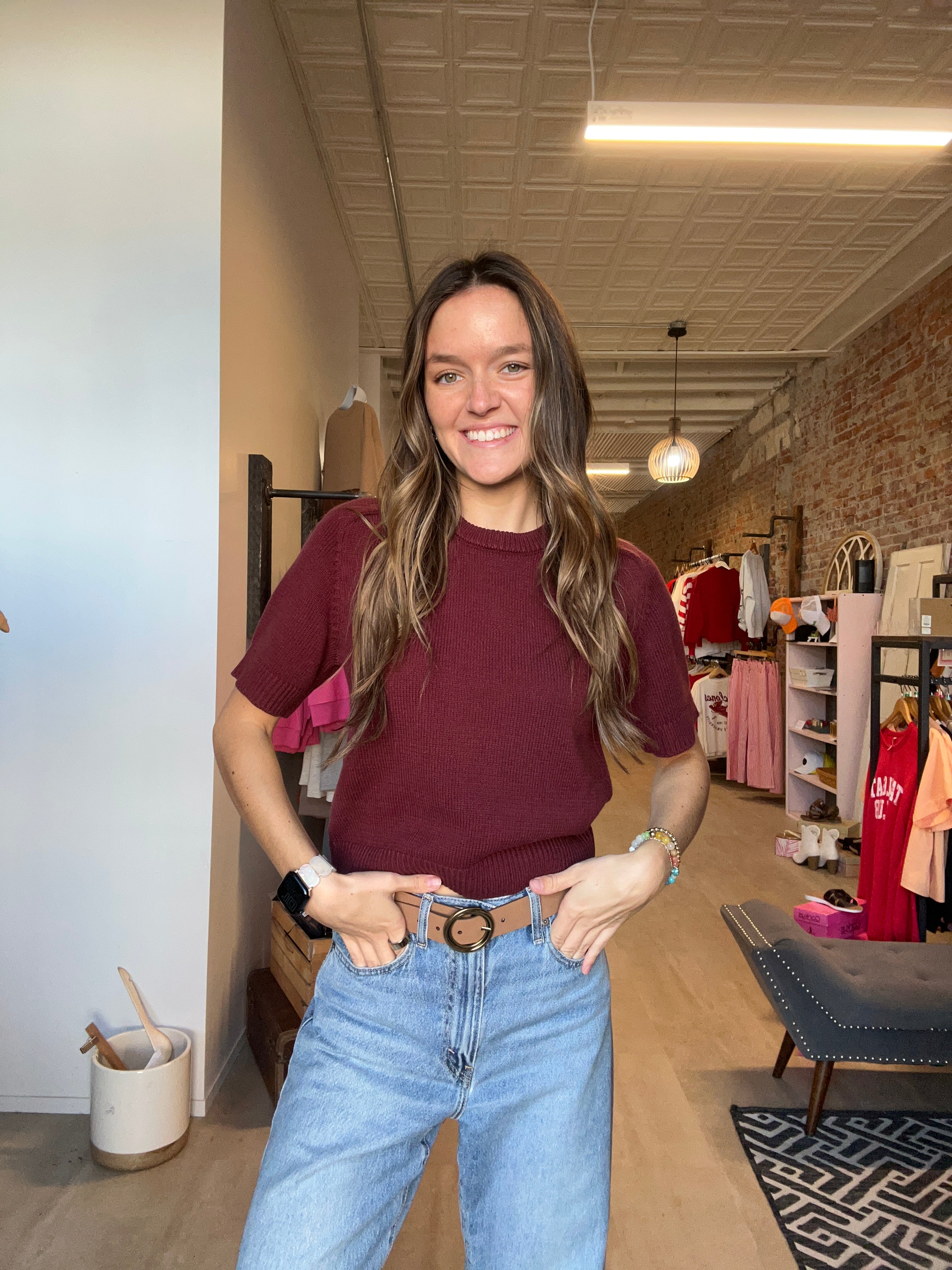 Robin Short Sleeve Sweater-apparel-in february-The Funky Zebra Ames, Women's Fashion Boutique in Ames, Iowa