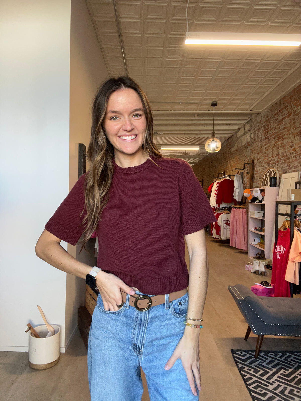Robin Short Sleeve Sweater-apparel-in february-The Funky Zebra Ames, Women's Fashion Boutique in Ames, Iowa