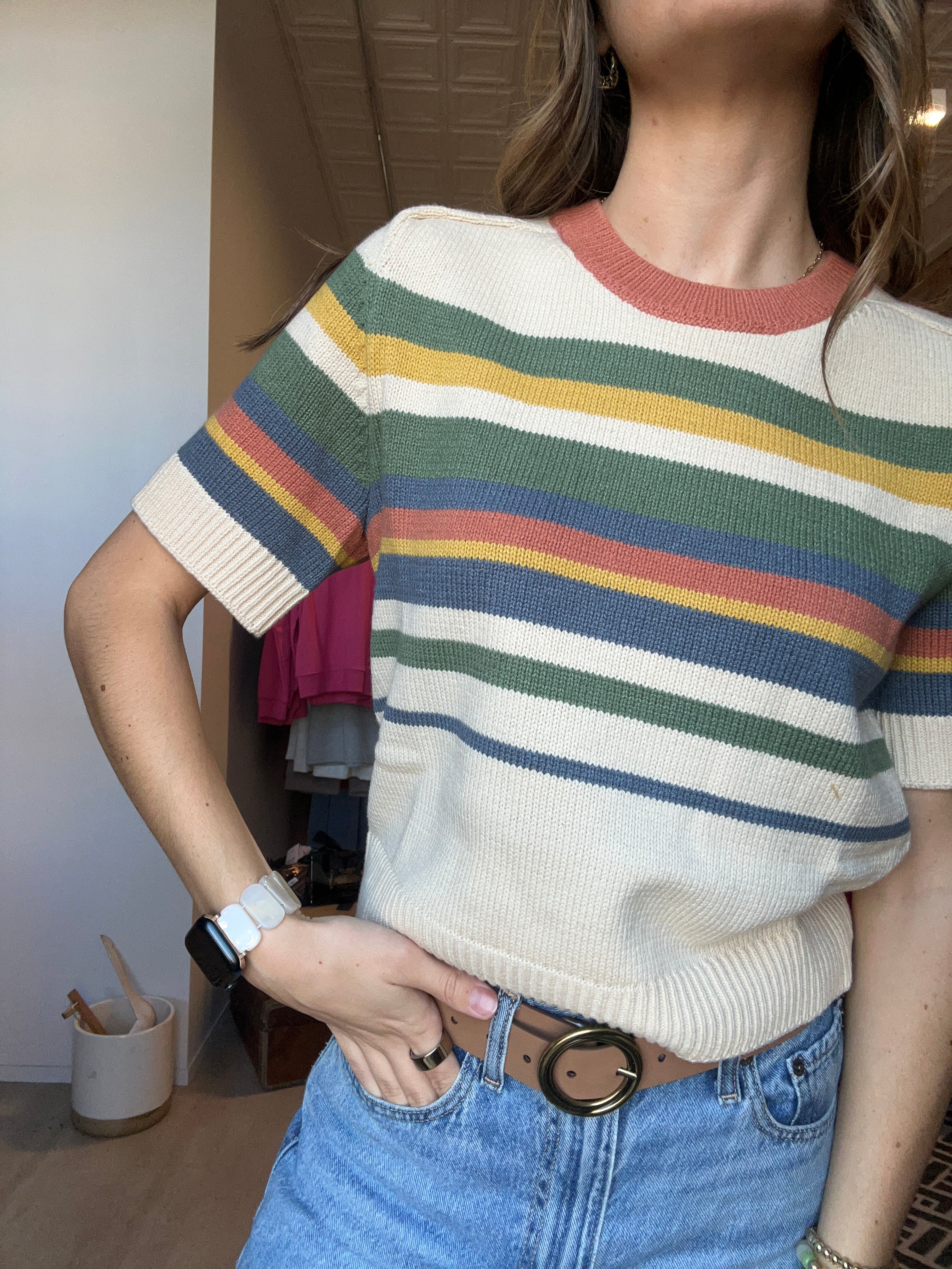 Sunday Market Stripe Sweater-apparel-in february-The Funky Zebra Ames, Women's Fashion Boutique in Ames, Iowa