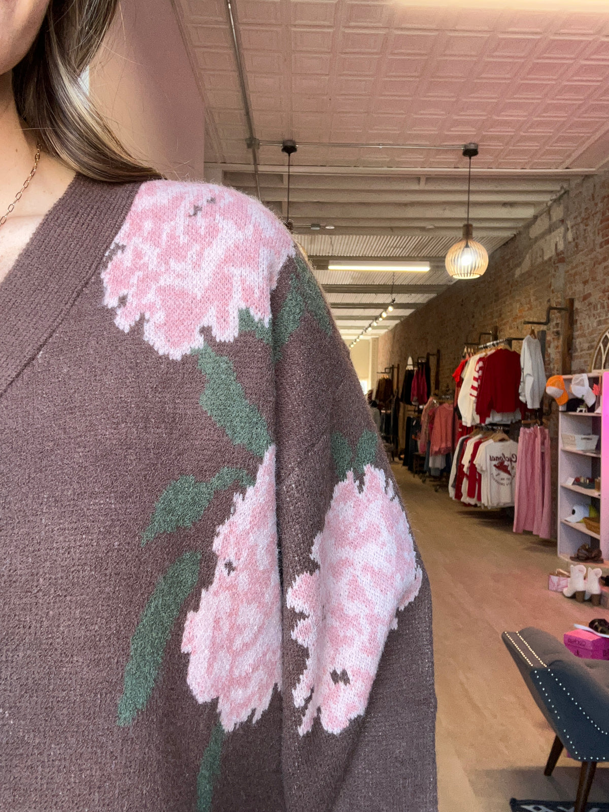 Pretty Floral Cardigan-She & Sky-The Funky Zebra Ames, Women's Fashion Boutique in Ames, Iowa