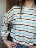 Rylie Stitch Detail Top-apparel-Hayden-The Funky Zebra Ames, Women's Fashion Boutique in Ames, Iowa