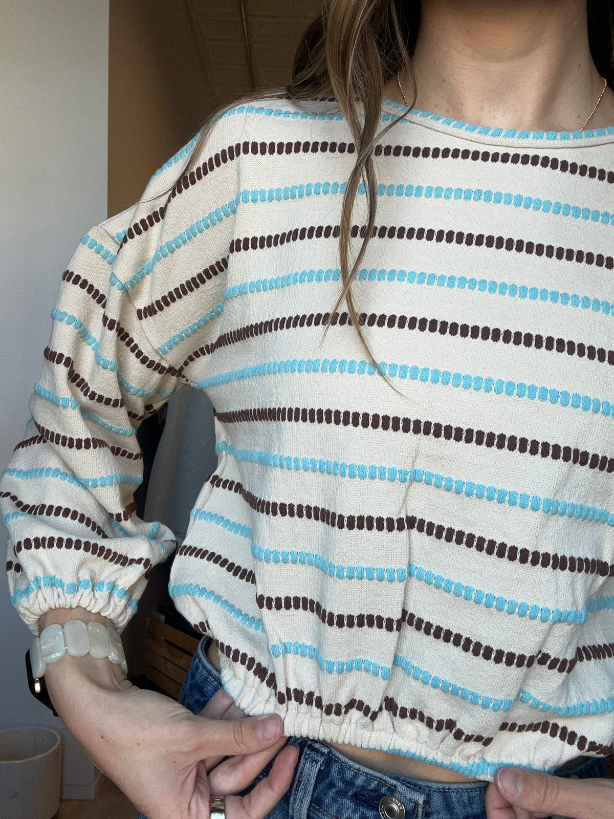 Rylie Stitch Detail Top-apparel-Hayden-The Funky Zebra Ames, Women's Fashion Boutique in Ames, Iowa