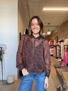 Mindy Semi-Sheer Blouse-apparel-Molly Bracken-The Funky Zebra Ames, Women's Fashion Boutique in Ames, Iowa