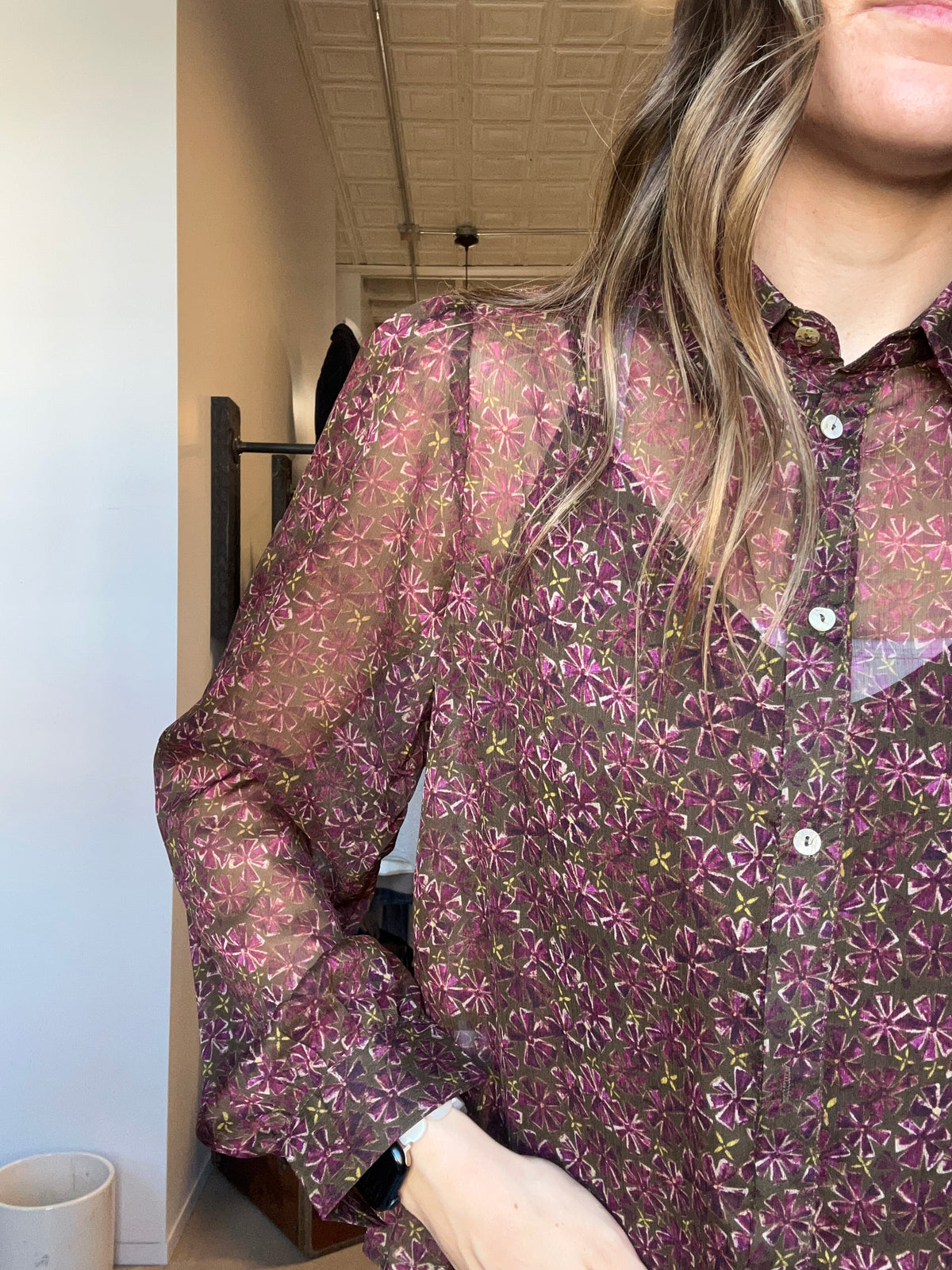 Mindy Semi-Sheer Blouse-apparel-Molly Bracken-The Funky Zebra Ames, Women's Fashion Boutique in Ames, Iowa