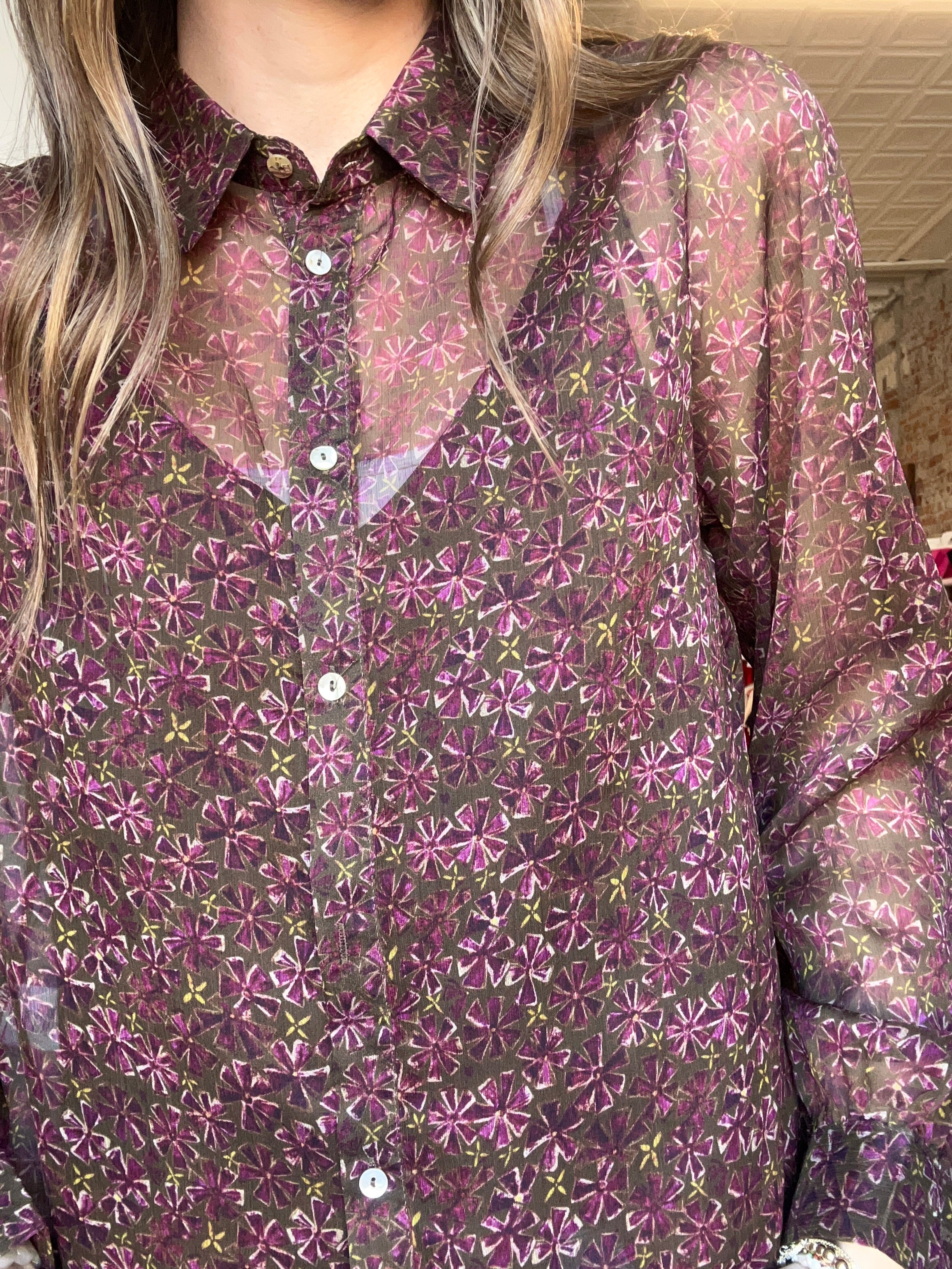 Mindy Semi-Sheer Blouse-apparel-Molly Bracken-The Funky Zebra Ames, Women's Fashion Boutique in Ames, Iowa