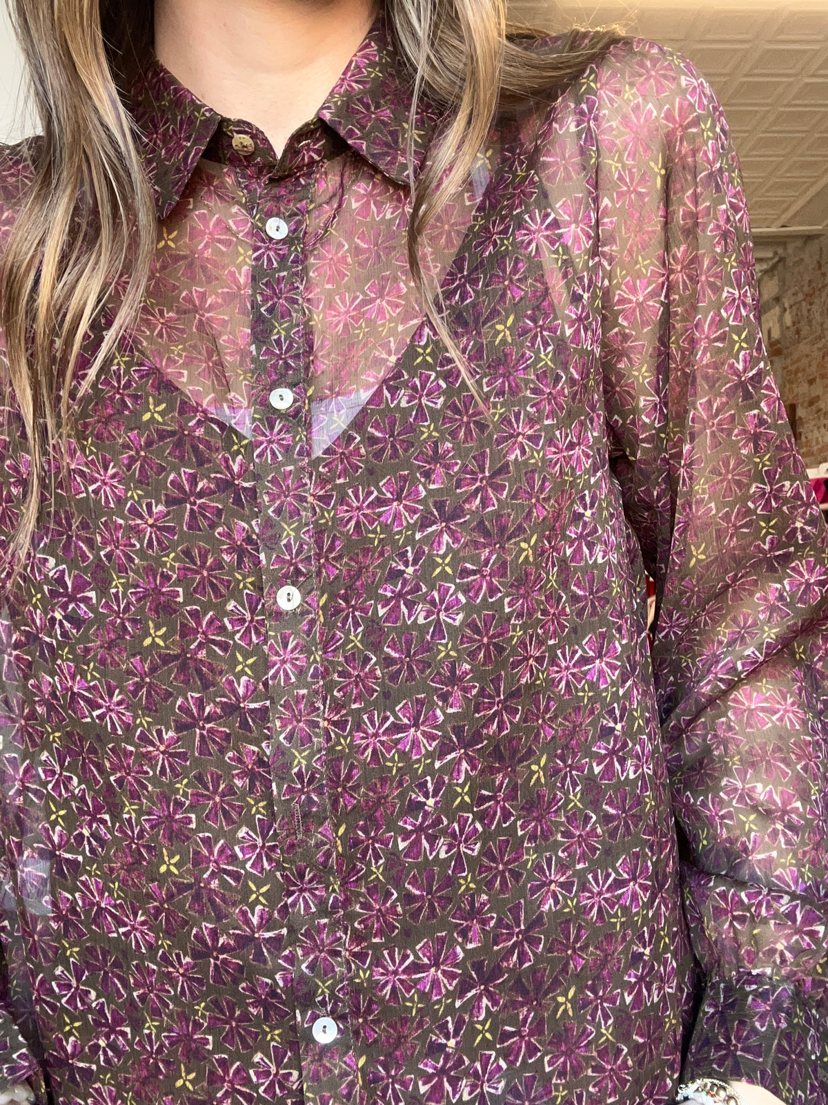 Mindy Semi-Sheer Blouse-apparel-Molly Bracken-The Funky Zebra Ames, Women's Fashion Boutique in Ames, Iowa