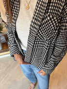 Renee Plaid Shacket-apparel-Doe and Rae-The Funky Zebra Ames, Women's Fashion Boutique in Ames, Iowa