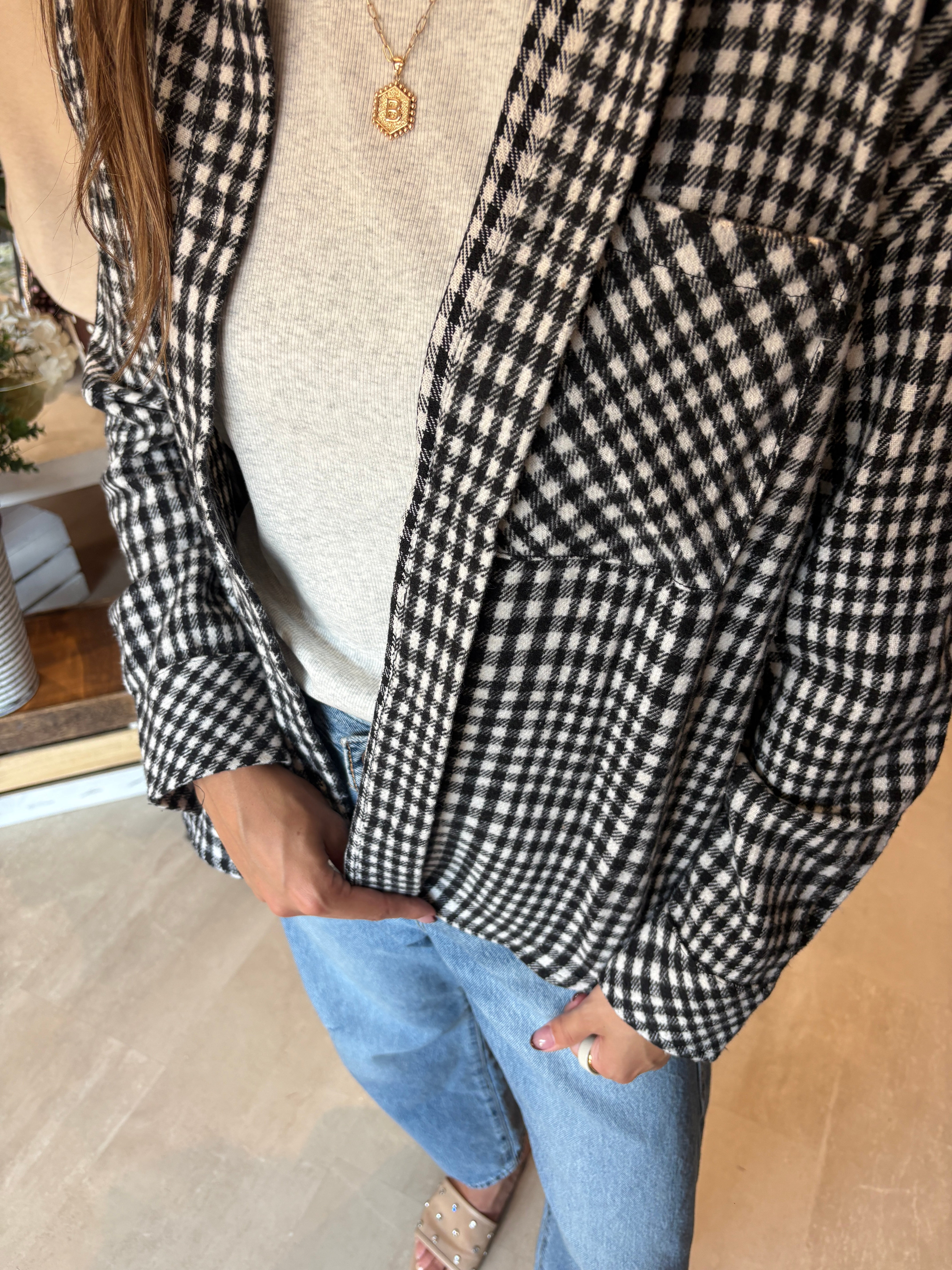 Renee Plaid Shacket-apparel-Doe and Rae-The Funky Zebra Ames, Women's Fashion Boutique in Ames, Iowa