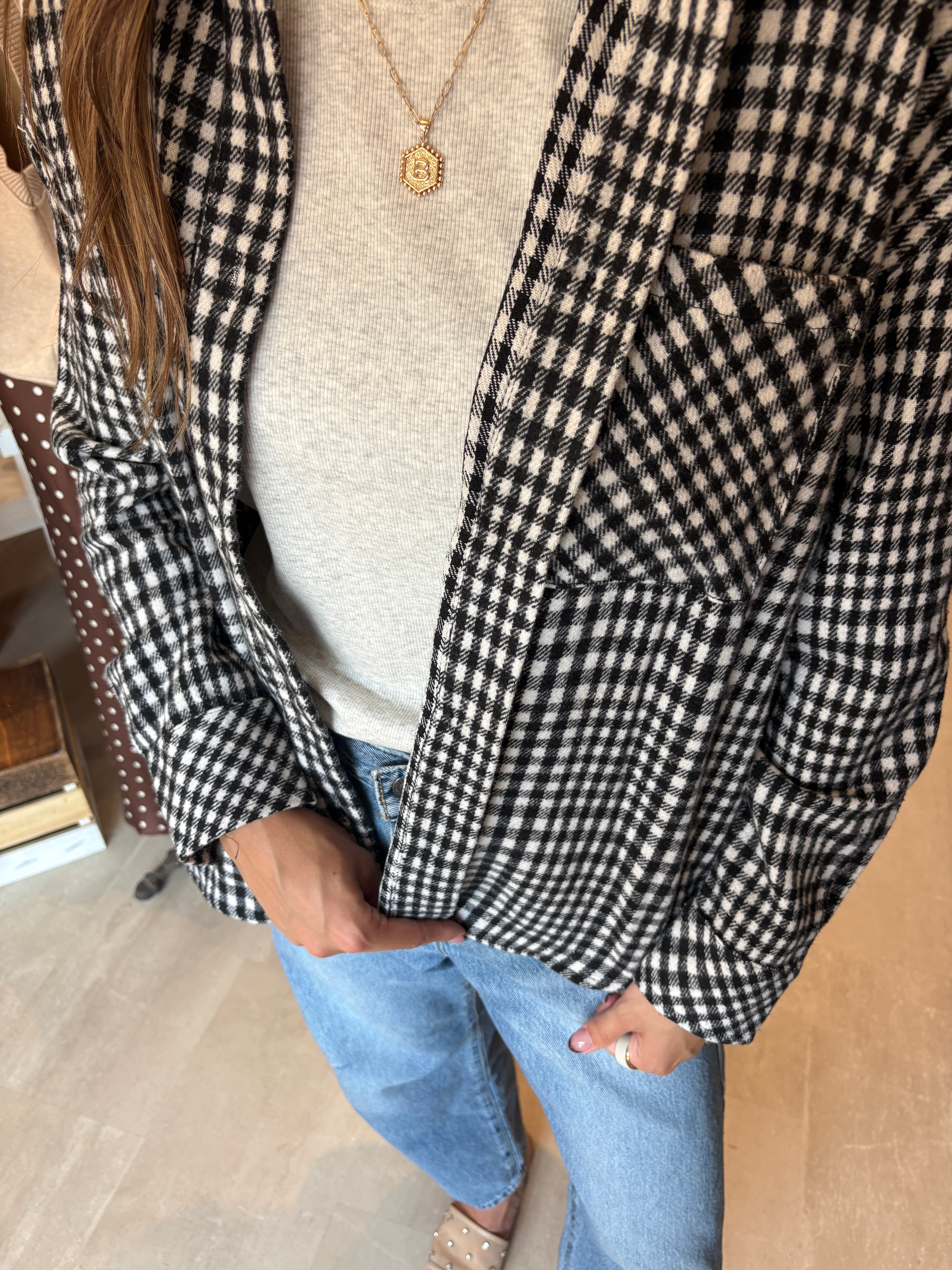 Renee Plaid Shacket-apparel-Doe and Rae-The Funky Zebra Ames, Women's Fashion Boutique in Ames, Iowa
