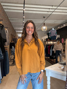 Stacy Funnel Neck Sweatshirt-apparel-Doe and Rae-The Funky Zebra Ames, Women's Fashion Boutique in Ames, Iowa