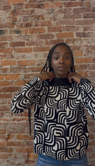 Estelle Black and White Sweater-Sweaters-APNY-The Funky Zebra Ames, Women's Fashion Boutique in Ames, Iowa