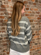 Sammi Charcoal Drop Sleeve Crew Neck Pullover-top-Blu Pepper-The Funky Zebra Ames, Women's Fashion Boutique in Ames, Iowa