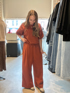 Trista Rust Drawstring Pants-pants-Glam-The Funky Zebra Ames, Women's Fashion Boutique in Ames, Iowa