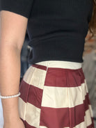 Hannah Brown Striped A Line Pleated Skirt-skirt-Glam-The Funky Zebra Ames, Women's Fashion Boutique in Ames, Iowa