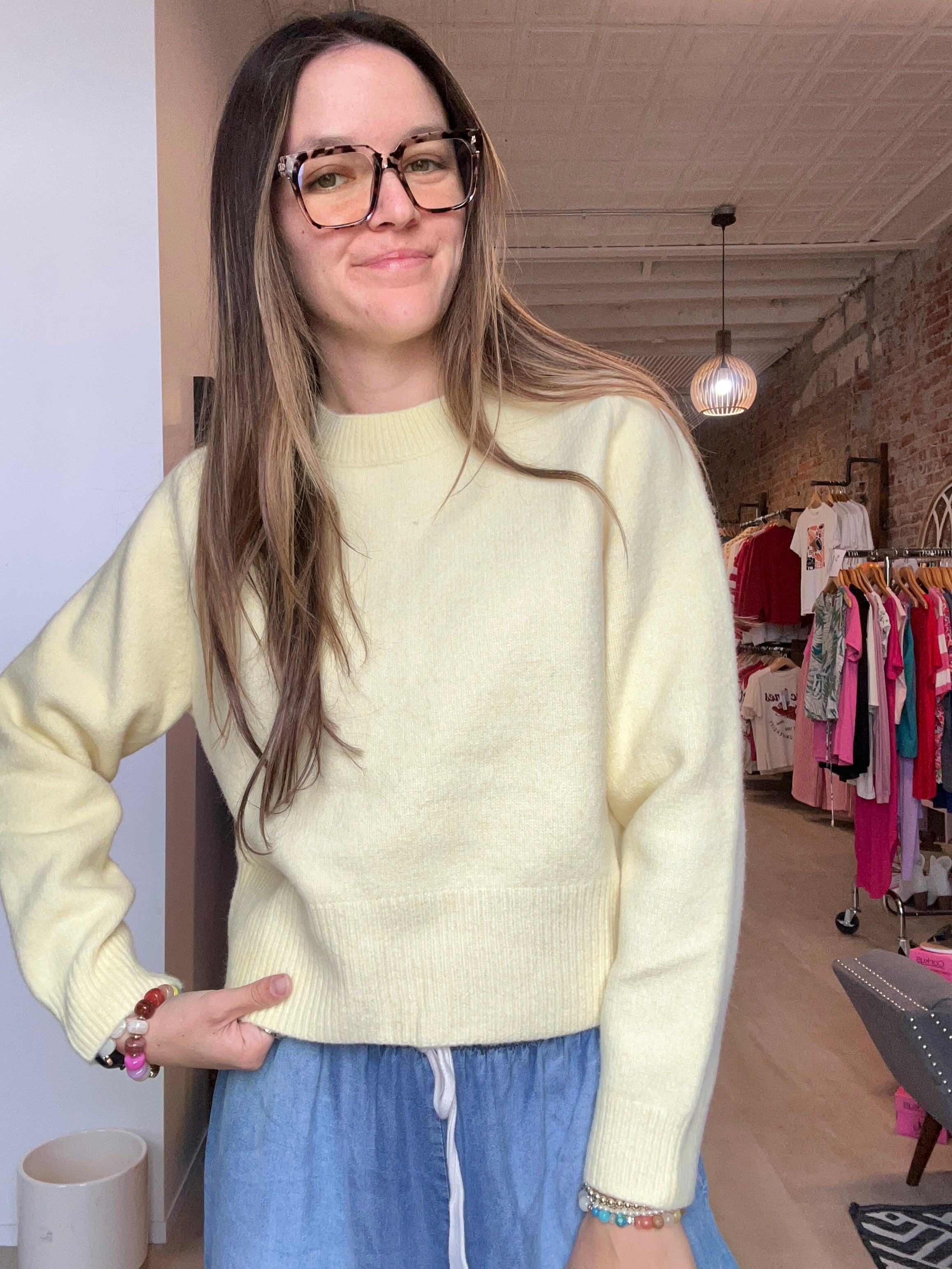 Molly Thick Rib Detailed Sweater-Long Sleeves-Molly Bracken-The Funky Zebra Ames, Women's Fashion Boutique in Ames, Iowa