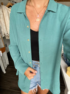 MN Belinda Button Down-Long Sleeves-Mystree-The Funky Zebra Ames, Women's Fashion Boutique in Ames, Iowa