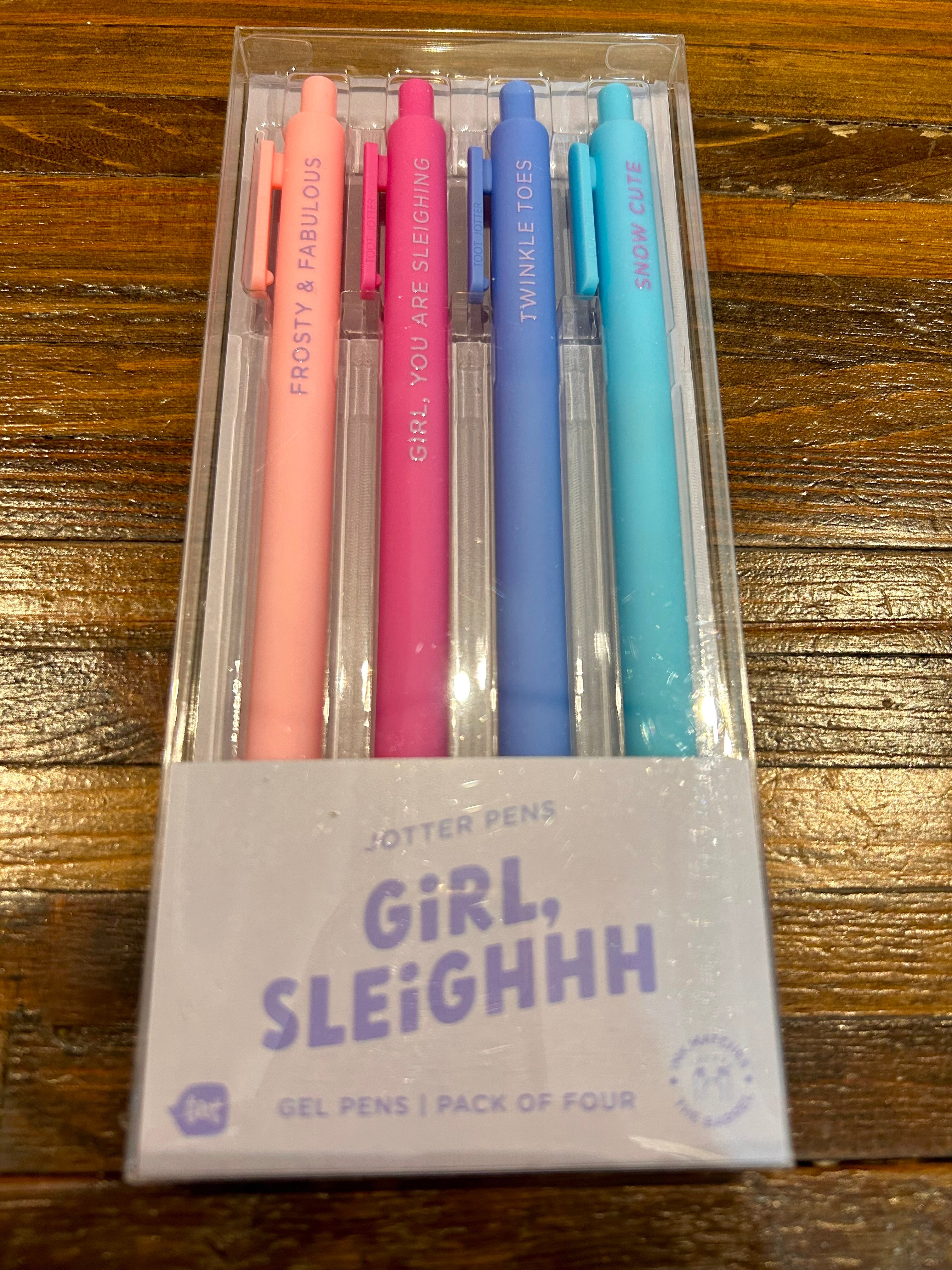 Holiday Pen Set Girl Sleigh-Nellie & Dani Style House-The Funky Zebra Ames, Women's Fashion Boutique in Ames, Iowa